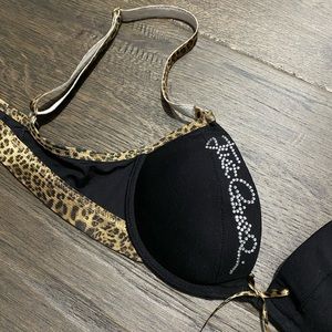 NWT- JUST Cavalli rhinestone push up bra